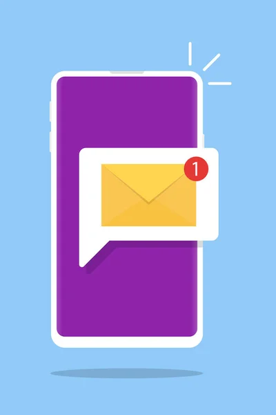 Mobile Phone New Mail Message Illustration Vector Icon — Stock Vector