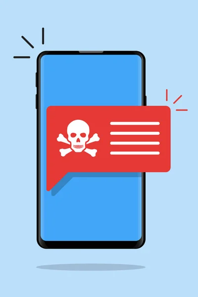 Handy Toxische Sicherheitsrisiko Gefahr Schädliche Malware Virus Zeichen Illustration Isoliert — Stockvektor