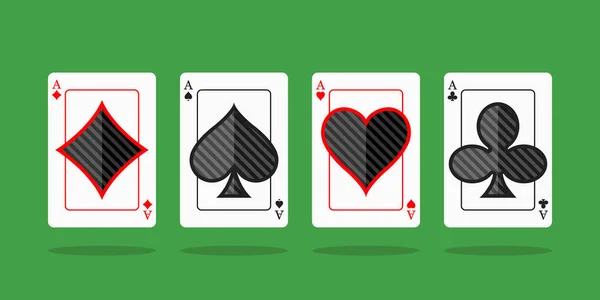 Ícone Vetor Ilustração Cartão Poker Casino — Vetor de Stock