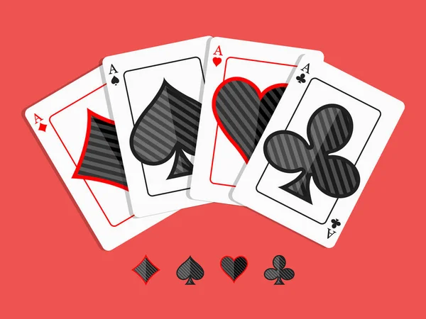 Casino Poker Card Ilustrace Vektorové Ikony — Stockový vektor