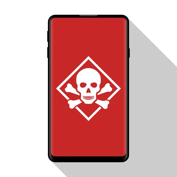 Segurança Tóxica Perigo Perigo Malwares Nocivos Ilustração Sinal Vírus Isolado —  Vetores de Stock