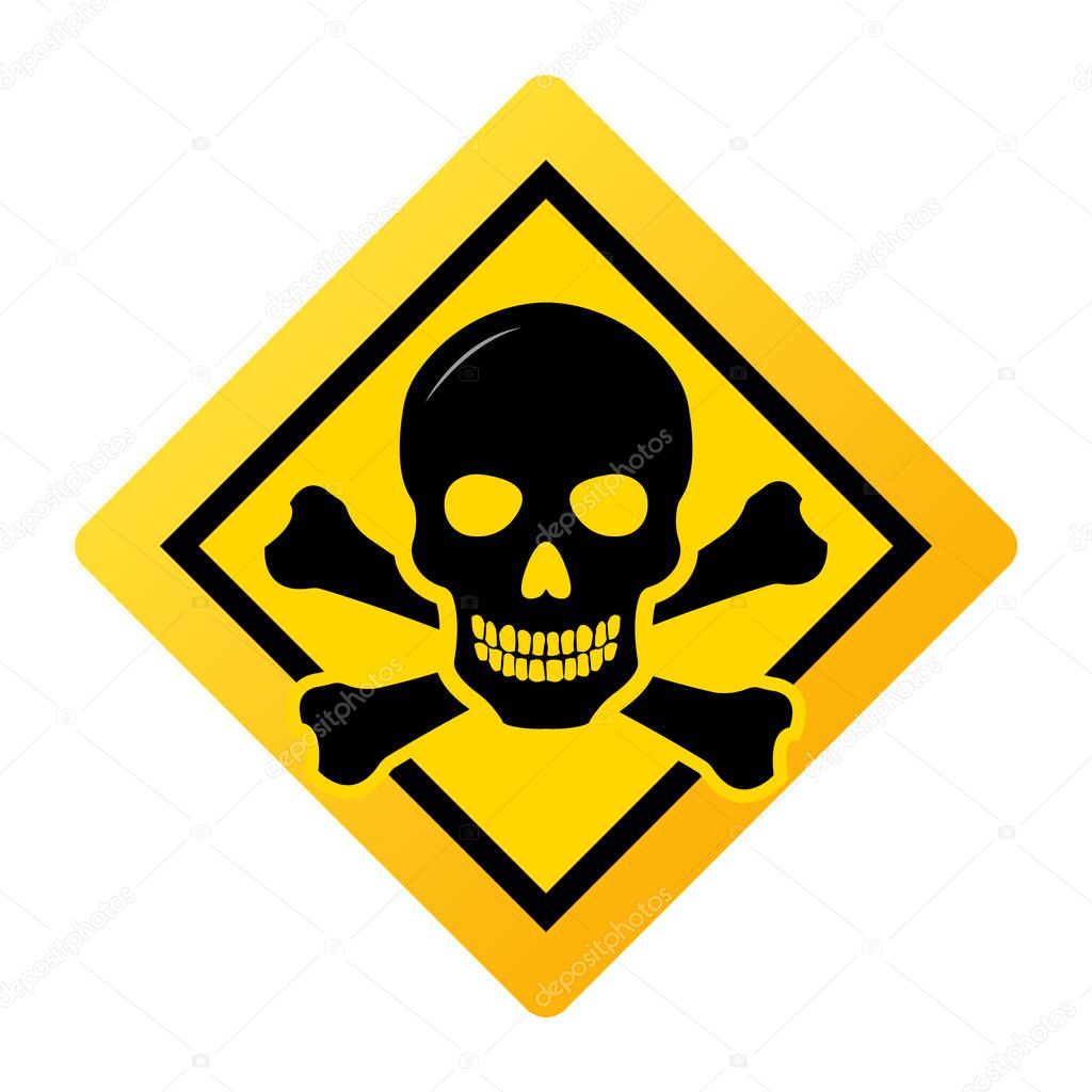 Toxic safety Hazard Danger Harmful Malware Virus sign illustration isolated on background Vector Icon