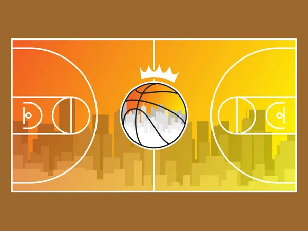 Campo Basket Sfondo Vettore Illustrazione — Vettoriale Stock