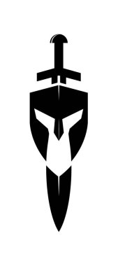 Gladyatör kılıç kask savaşçı Logo simge vektör