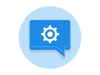 Kabarcık mesaj sohbet ayarı vektör simgesine ayarı