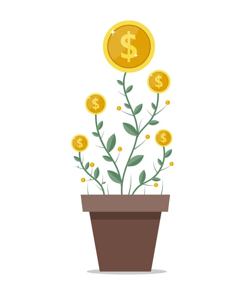 Dinheiro Pot Investing Vector Icon Ilustração — Vetor de Stock