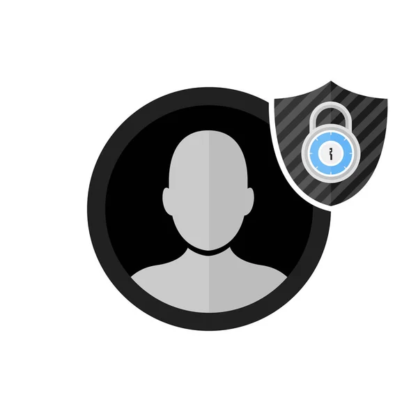 Benutzeranmeldung Oder Authentifizierungssymbol Vektor Persönlichkeitsschutz Symbol Datenschutz Internet Passwortgeschützt Sicherheitsschlüssel — Stockvektor