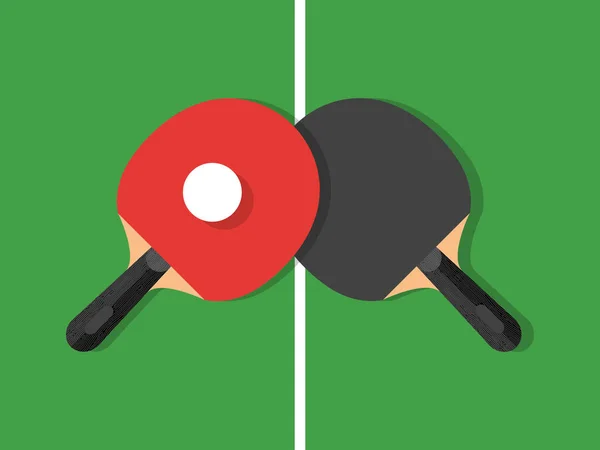 Diseño Ping Pong Mesa Raquetas Para Ping Pong Ilustración Vectorial — Vector de stock