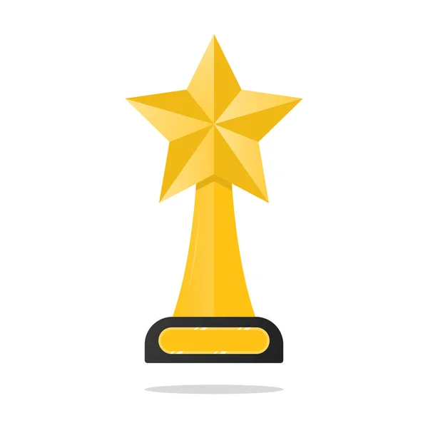 Trophy Award Star Reward Gold Icon Vector — Stock Vector