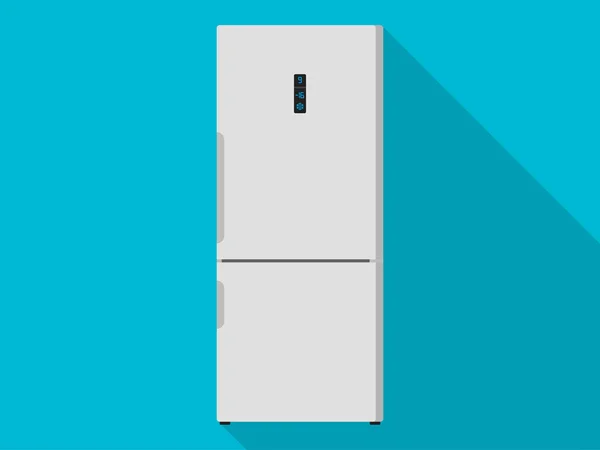 Moderno Refrigerador Congelador Refrigerador Color Plata Tecnología Electrodomésticos Ilustración Vectorial — Archivo Imágenes Vectoriales