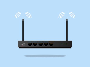 WiFi yönlendirici kablosuz Internet vektör simgesi 5g illüstrasyon