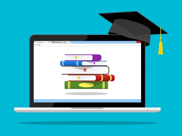 Online Bildungskonzept Online Stipendien Konzept Vektor Illustration — Stockvektor