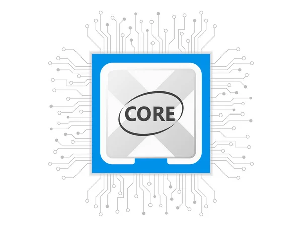 Processor Pictogram Printplaat Vectorillustratie — Stockvector