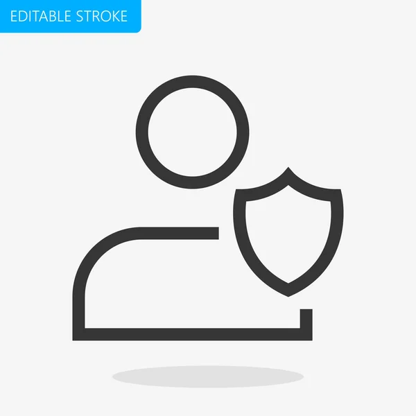 Profile Safe Icon Shield Editable Stroke Pixel Perfect Vector Icon — Stock Vector