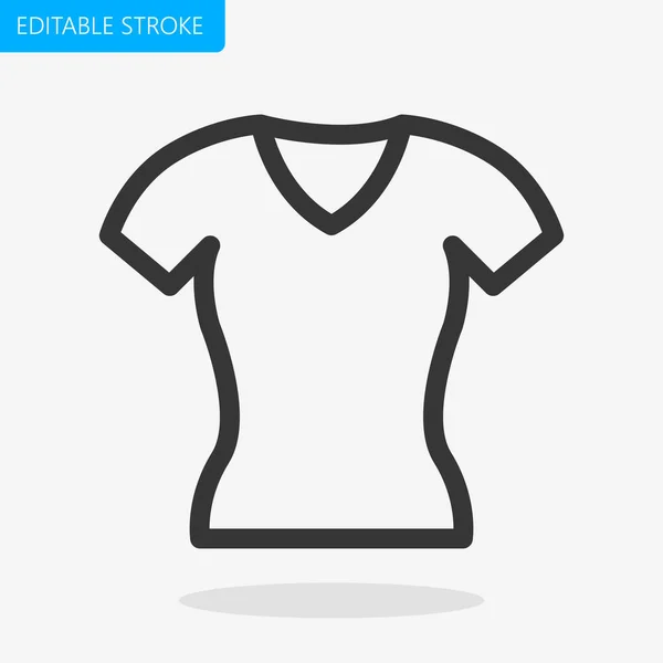 Shirt Modifiable Stroke Pixel Perfect Icon Vecteur — Image vectorielle