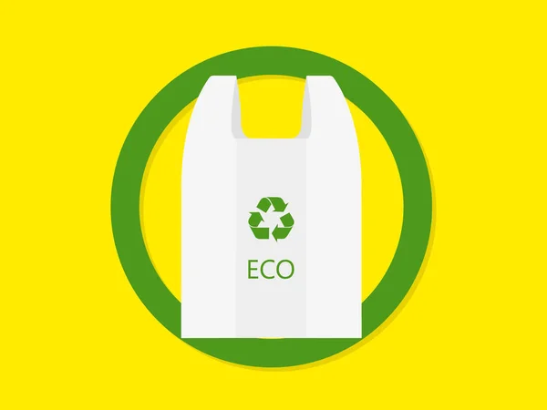 Sacchetto Plastica Solo Eco Bag Problema Inquinamento Concetto Cellofano Polietilene — Vettoriale Stock