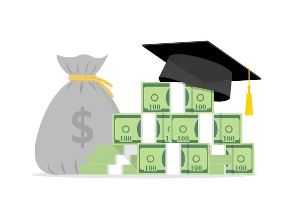 Inversión Educación Tapa Graduado Vector Icono Dinero Estudio — Archivo Imágenes Vectoriales