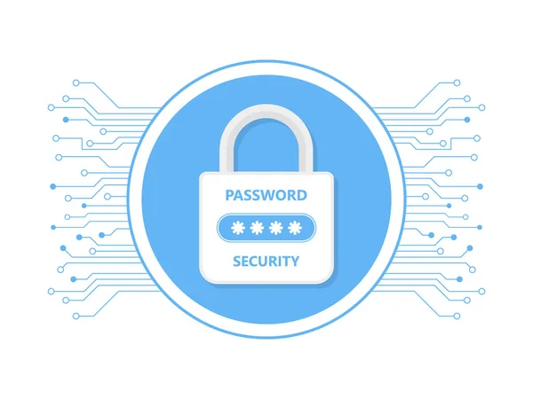 Schloss Sicherheit Passwort Sicherheitsschaltung Illustration Vektor — Stockvektor
