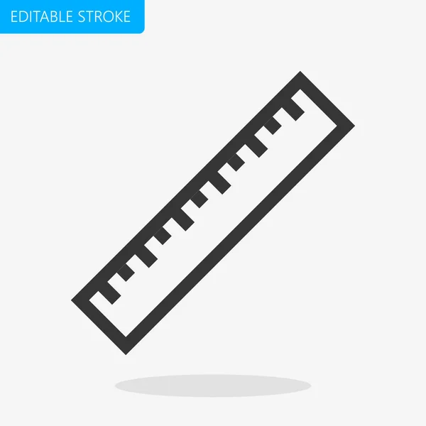 Ruler Line Icon Editable Stroke Pixel Perfect Vector — Stock Vector