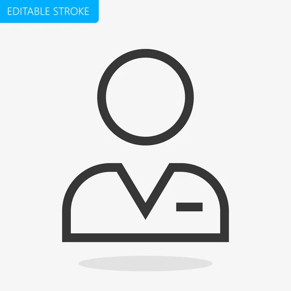 Perfil Usuario Avatar Editable Stroke Pixel Perfect Vector Icon Line — Vector de stock