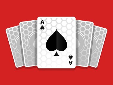Ace of Spades Kartları Oyunları Karbon Arka Plan İllüstrasyon Simge Vektör