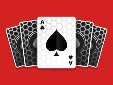 Ace of Spades Kartları Oyunları Karbon Arka Plan İllüstrasyon Simge Vektör