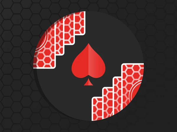 Ace Spades Cards Games Carbon Background Illustration Icon Icon Vector — стоковый вектор