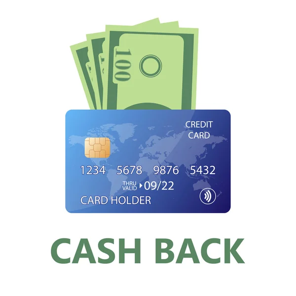 Etichetta Cash Back Money Refund Illustrazione Icona Vettoriale — Vettoriale Stock