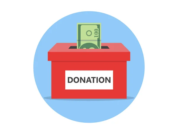 Icono Caja Donación Vector Ilustración Plana — Vector de stock