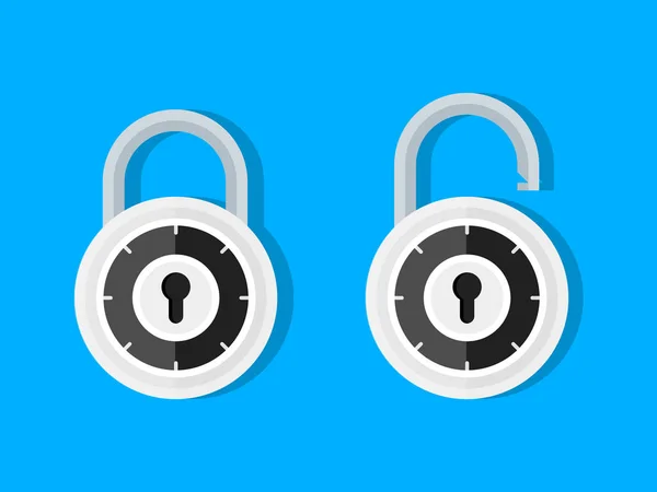 Lock Open Lock Closed Vector Icons — Stock Vector