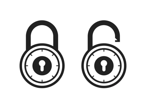 Lock Open Lock Closed Vector Icons — Stock Vector