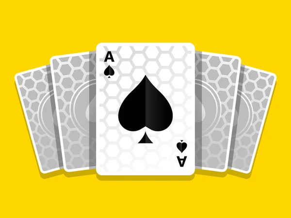 Ace Spades Cards Games Carbon Background Illustration Icon Icon Vector — стоковый вектор