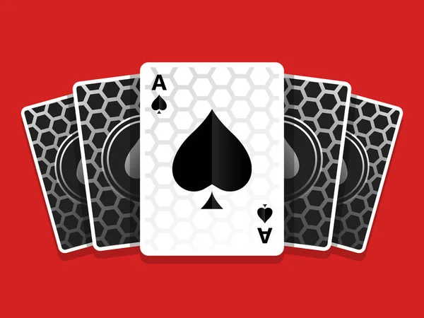 Pik Kartenspiele Kohlenstoff Hintergrund Illustration Symbol Vektor — Stockvektor