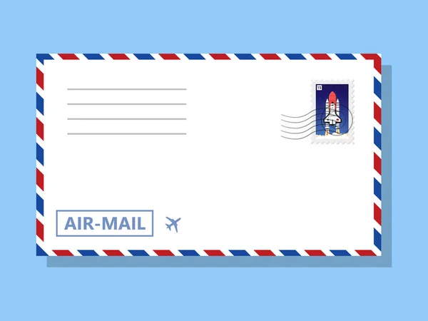 Postkarte Umschlag Mail Icon Vektor Illustration — Stockvektor