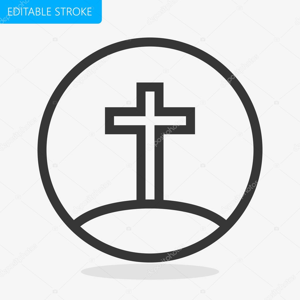 Funeral Icon Editable Stroke Pixel Perfect Vector