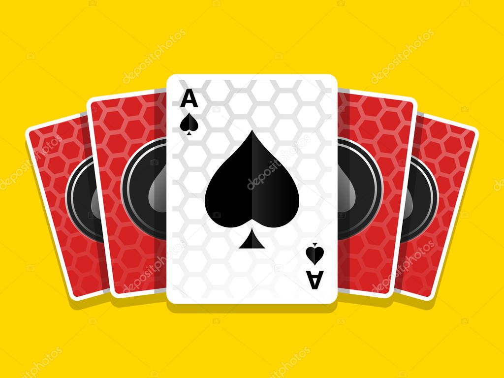 Ace of Spades Cards Games Carbon Background Illustration Icon Vector