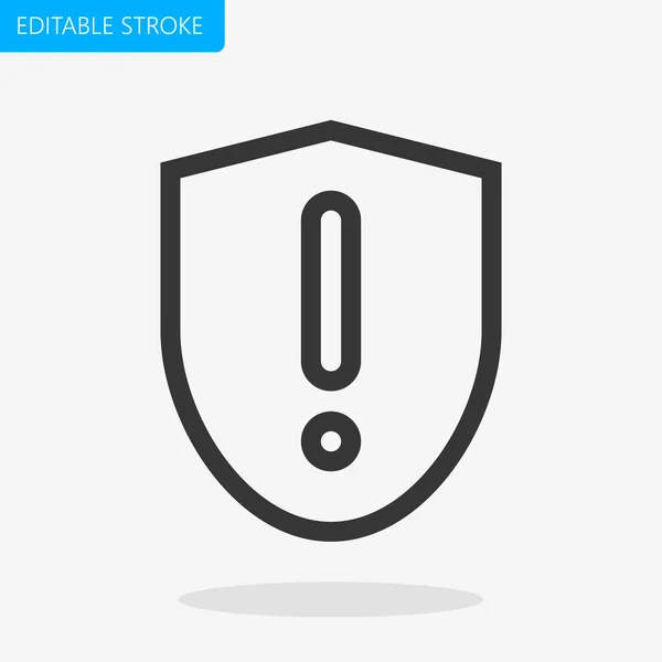 Shield Icon Editable Stroke Pixel Perfect Vector — Stock Vector