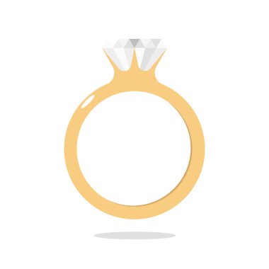 Elmas Yüzük Nişan Yüzüğü Altın İllüstrasyon Vektörü