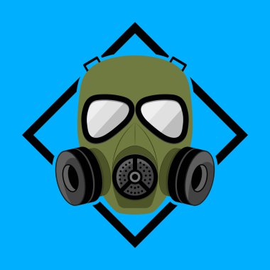 Gaz Maskesi İllüstrasyon Vektör Simgesi