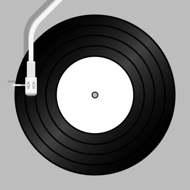 Vinil Kayıt Çalma İllüstrasyon Simge Vektörü