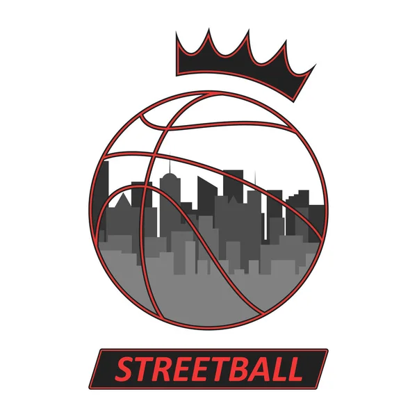 Pallacanestro Street Ball Logo Icona Illustrazione Vettore — Vettoriale Stock