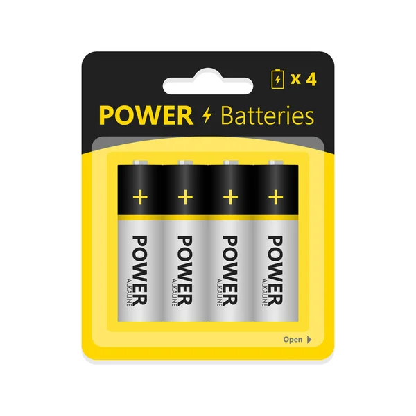 Nové Baterie Baterie Ilustrace — Stockový vektor