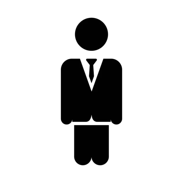 Icône Homme Affaires Illustration Homme Costume Cravate Vecteur — Image vectorielle