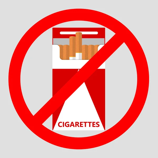 Paquete Cigarrillos Prohibido Icono Saludable Vector Ilustración — Vector de stock