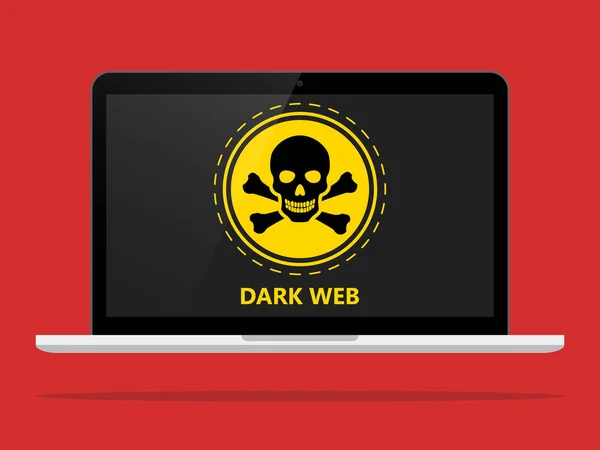 Dark Web Auf Laptop Illustration Symbol Vektor — Stockvektor