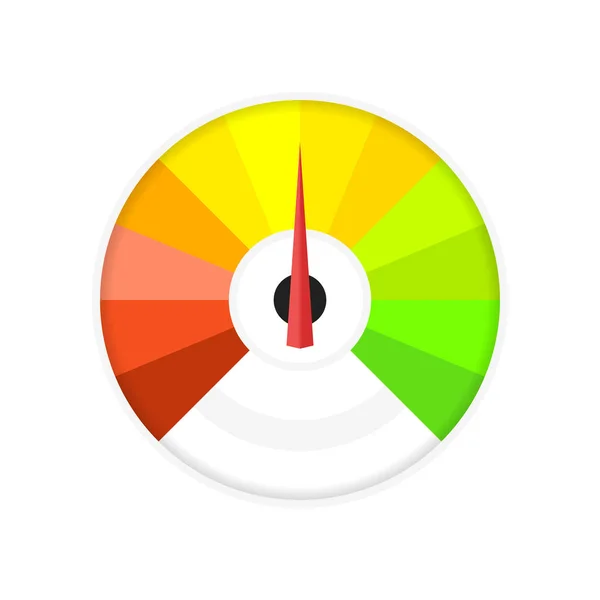 Medidor Temperatura Redondo Aislado Sobre Fondo Blanco Escala Semicírculo Medición — Vector de stock