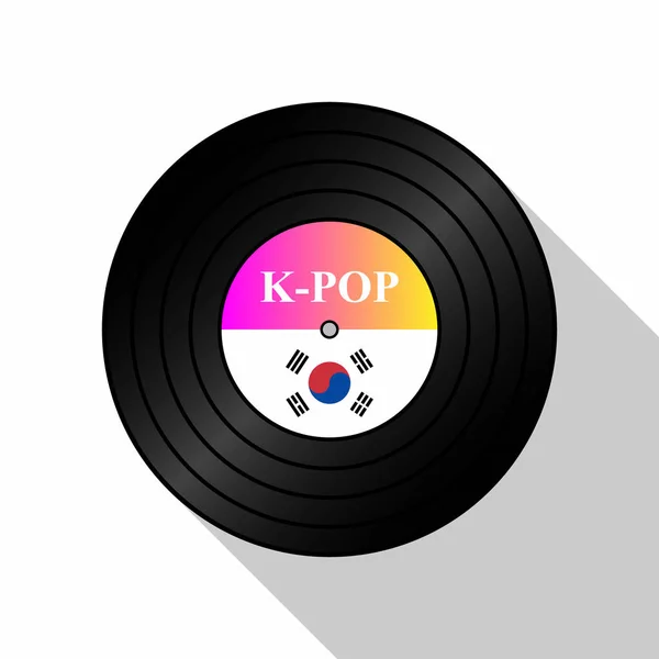 Vinyl Music Record Pop Style Bande Dessinée Plat Adapté Page — Image vectorielle
