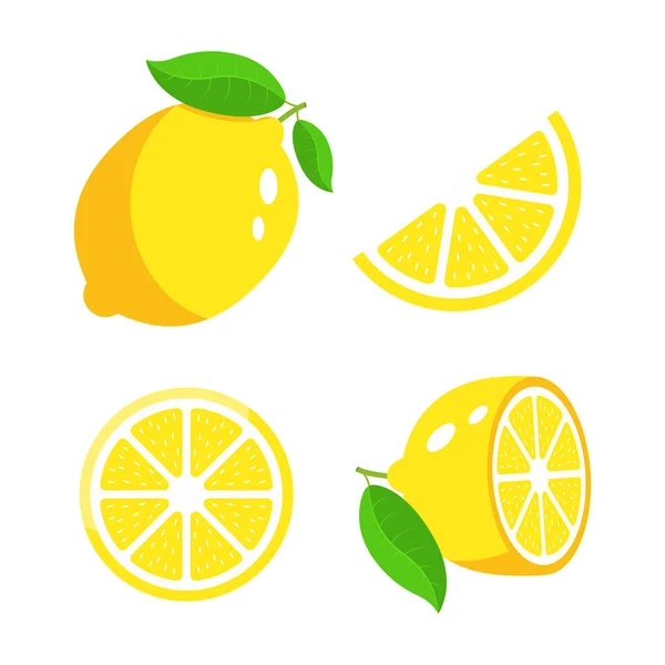 Fruits Frais Citron Collection Illustrations Vectorielles — Image vectorielle