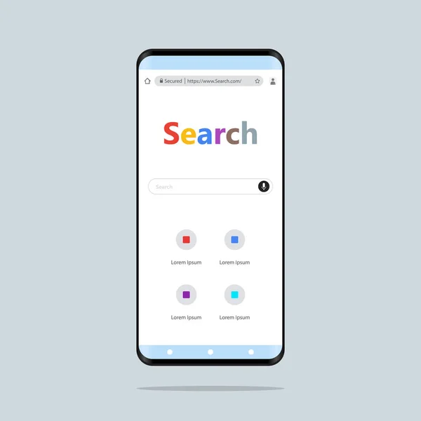 Arama konsepti. El tutan akıllı telefon. Vektör. Basit düz stil illüstrasyon. Cep telefonu ile online arama.
