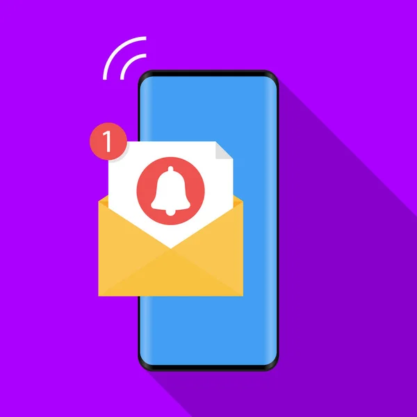 Phone Notifications New Message Received Concept Vector Icon — Stock Vector